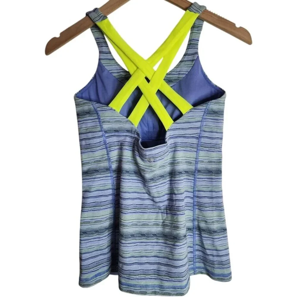Lululemon‎ Tank Top Women's 6 Enhearten Strappy Athletic Workout Yoga Space Dye